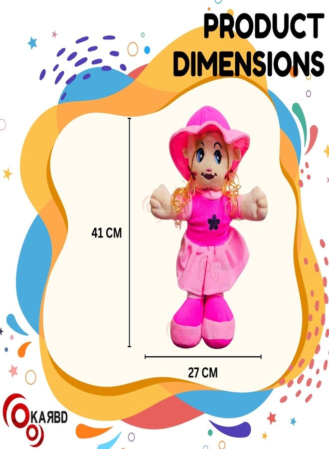 KARBD دمية كاربد المصنوعة من قماش ناعم للغاية، دمية فتاة محشوة لطيفة قابلة للغسل، لعبة قطيفة ناعمة ومريحة للأطفال الصغار والرضع والفتيات - Image 5